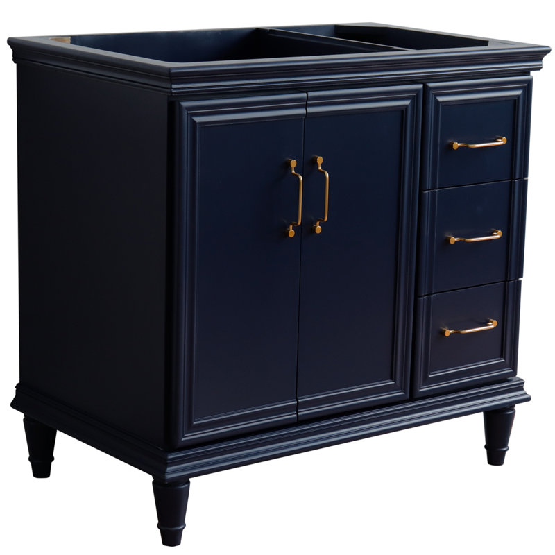 Base de meuble-lavabo simple 36 po seulement, Bleu