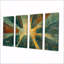 Vert, rouge, urbain, rétro, gratte-ciel, ensemble d'art sur toile gratte-ciel-722086815