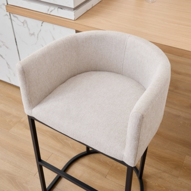 Ensemble de 2 tabourets de bar en similicuir brun, hauteur du siège de 74 cm, pieds en métal pour îlot de cuisine, Brun
