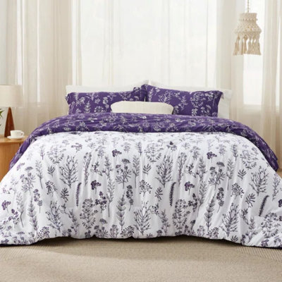 Best Seller Bedsure Comforter Set Reversible Cute Floral Bedding, 89GSM