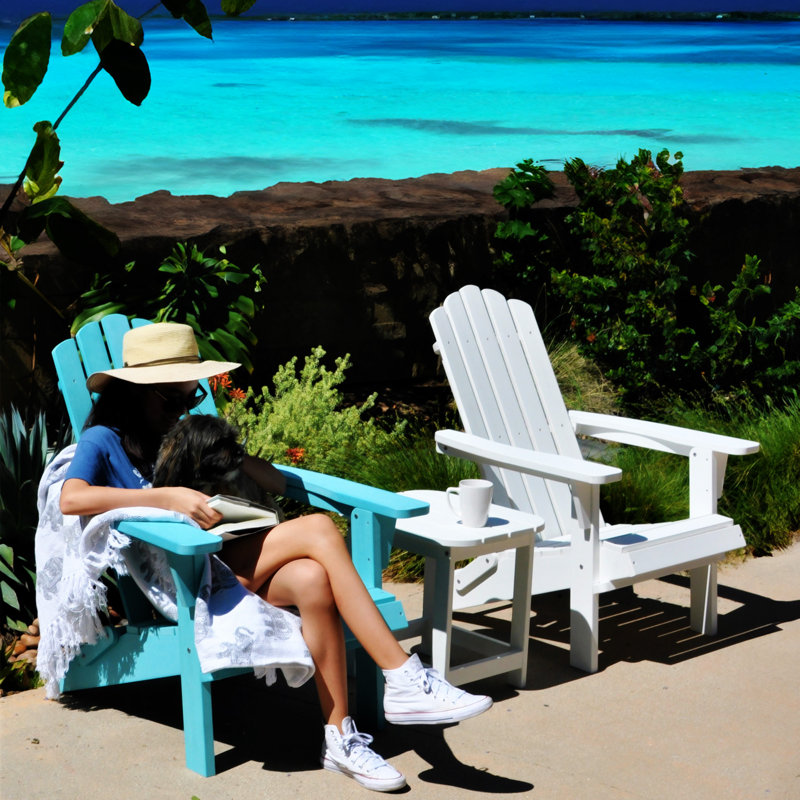Chaise Adirondack pliante, conception ultra durable et résistante aux intempéries, aspect bois véritable, pliage facile sans épingles nécessaires, capacité de 300 lb