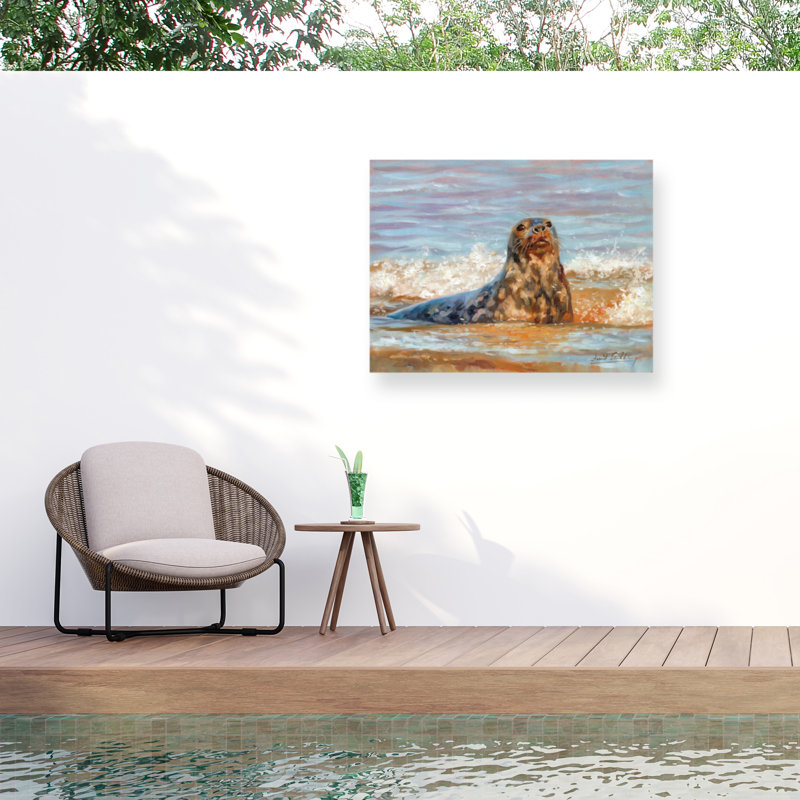 Toile d'extérieur sceau griffonnant David, H 14 po x l 19 po
