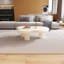 117cm Large Cream White Cloud Coffee Table with Three Cylindrical Legs, Modern Minimalist Design
