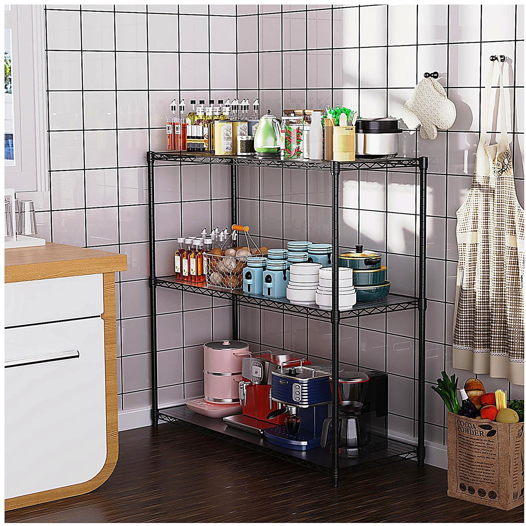 Wayfair Storage Racks 17 Stories 3 Tier Wire Shelving Unit, 1050 LBS NSF Height Adjustable ...
