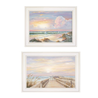 Ensemble de deux reproductions d'art au lever du soleil