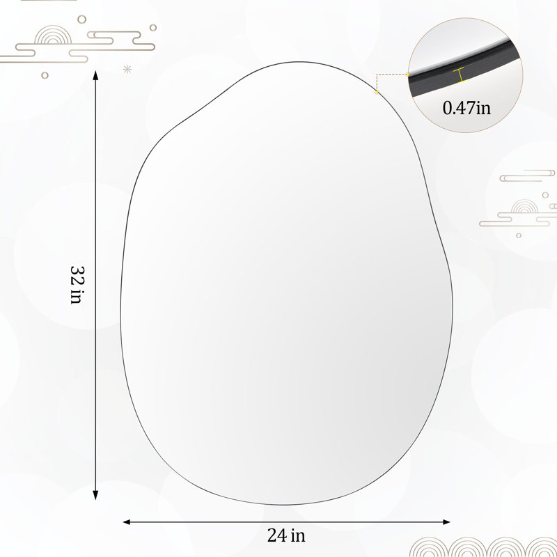 Miroir de salle de bain mural irrégulier 24 po x 32 po