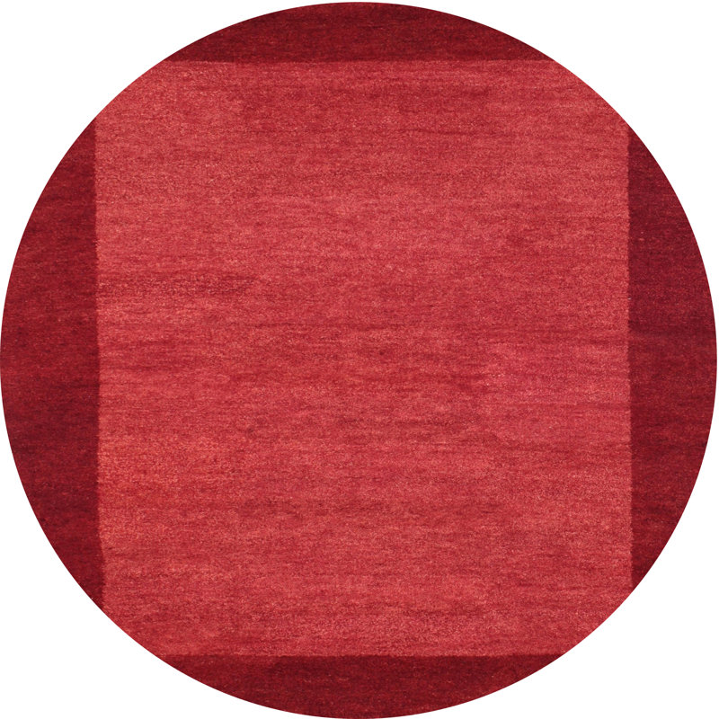 Tapis contemporain rose / rouge, Rond 3 pi
