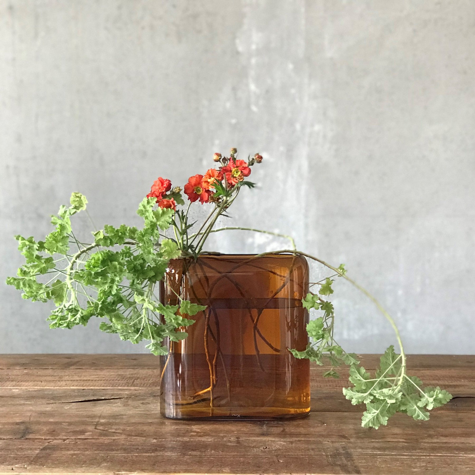Layers Crystal Table Vase, Amber, 12.81" H x 5.43" W x 3" D