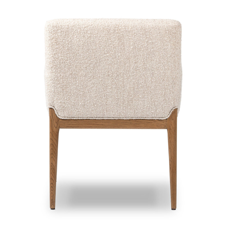 Ledger Upholstered Arm Chair, Cream Polyester Blend