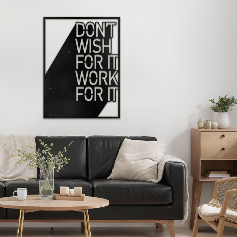 Décoration murale en métal, H 20 po x l 16 po x P 0,05 po, Noir