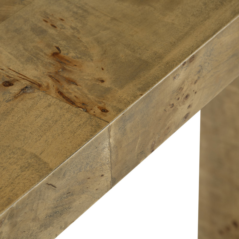 53'' Natural Mappa Burl Wood Console Table