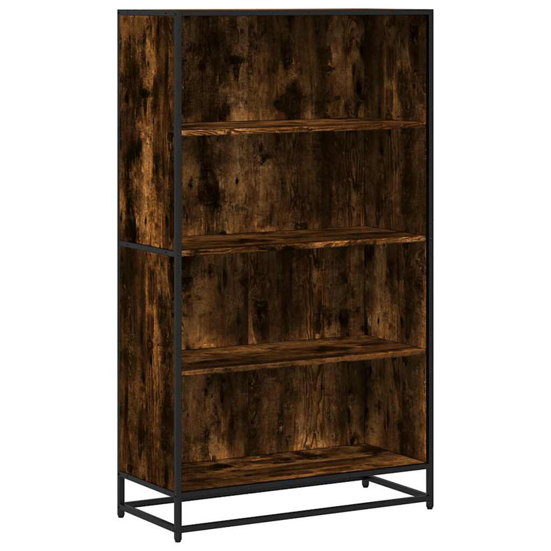 Borough Wharf Bookcase Engineered Wood, 139cm H x 80.5cm W x 35cm D, Smoked Oak