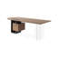 Bureau brun / noir + demi-cercle en bois massif + acier + acrylique avec 2 tiroirs-792688235-792688244