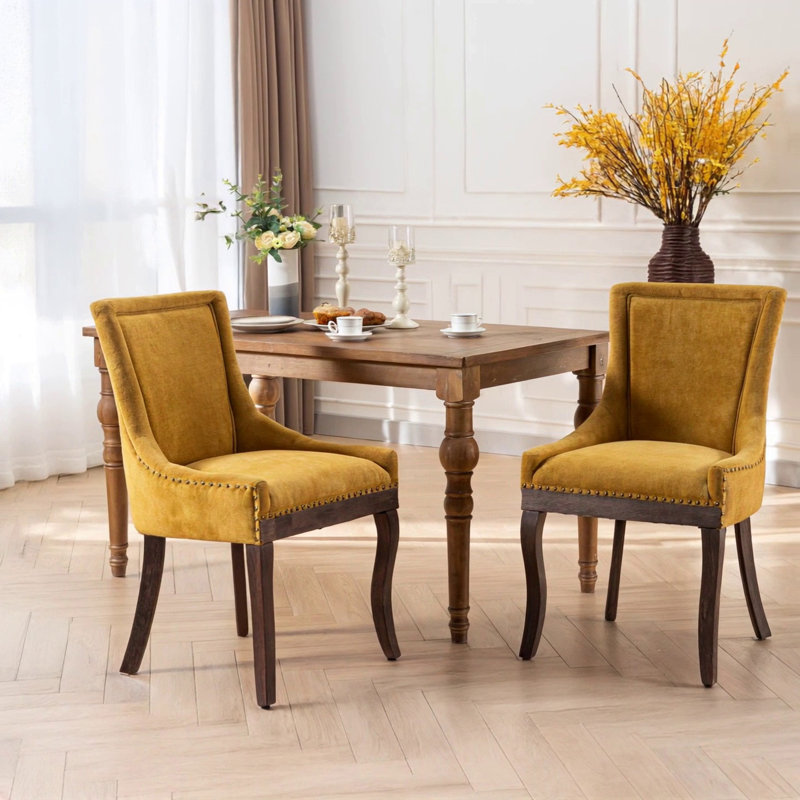 Ultra Side Dining Chair, Golden Fabric