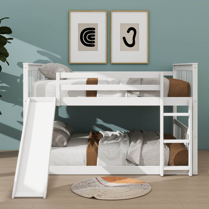 Exciting Bunk Bed Complete With Slide & Robust Climbing Ladder, Full Over Full