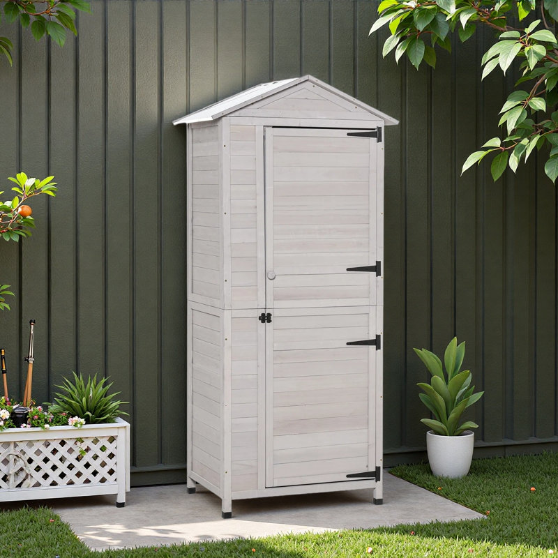 Armoire de jardin en bois à 4 niveaux avec 3 tablettes
