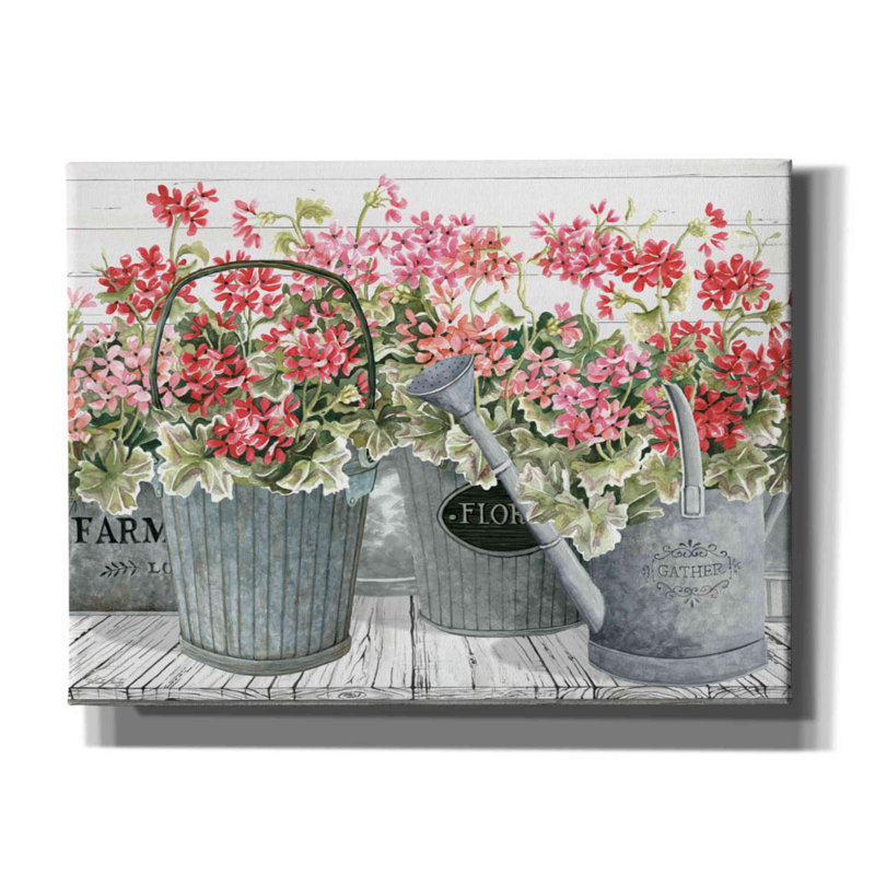 «Jerseyville Geranium Mix II» par Cindy Jacobs, H 12 po x l 16 po x P 0,75 po