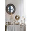 S/3 Gold Aluminum Taper Candle Holders With Round White Marble Accents L:D4x18" M:D4x14.5" S:D4x11.5"