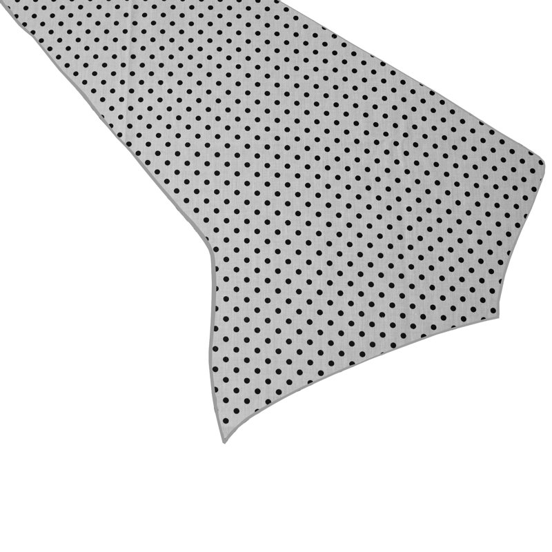 Mini Dots Print Table Runner, White/Black, 12" W x 108" L