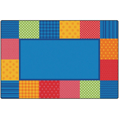 KIDSoft™ Patchwork Tufted Blue/Red Area Rug