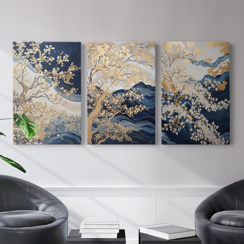 Lanscape Study Series XLV III - Ensemble de toiles tendues avec châssis Premium - Prêt à être accroché