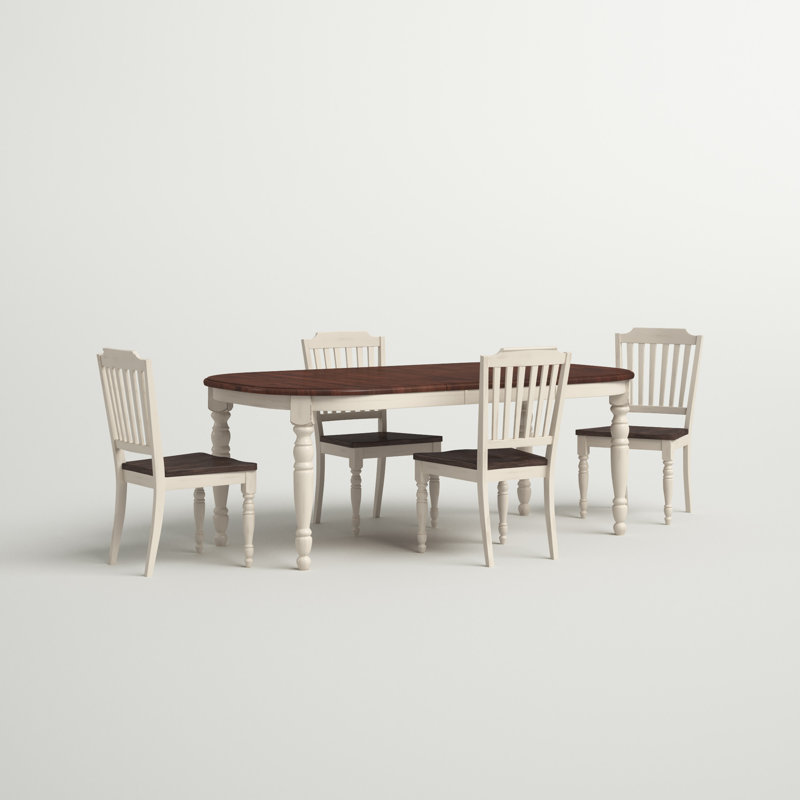 Alyssha 4 - Person Four Leg Dining Set, Antique White