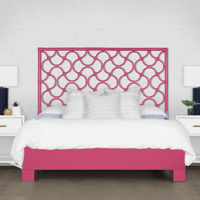 Lit plateforme Mar, Simple, Rose vif