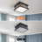  Leeban Modern Flush Mount Ceiling Light Fixture, 12.5'' Square Close to Ceiling Light, 4-Light Metal Ceiling Lamp with Acrylic Shade for Living Room Kitchen Hallway, Bedroom, Balcony-1991536084