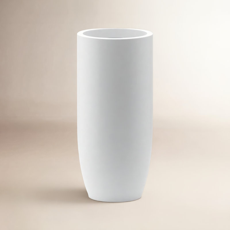 Rilo Pot Planter, White, 38" H x 16" W x 16" D