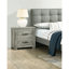 Support de chambre à coucher gris rustique, table de chevet à 2 ornements, bois massif