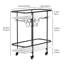 Ahmarria 2-Tier Bar Cart on Wheels with Wine Rack and Glass Holder, Drink Trolley for Home, Party-1646586775