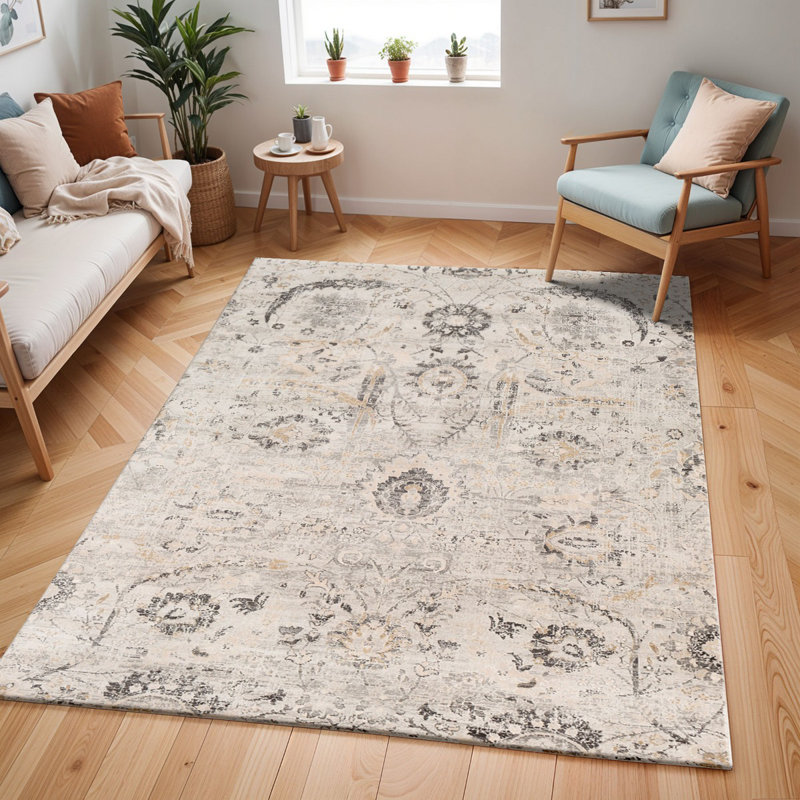 Blannie Floral Machine Tufted Area Rug, Rectangle 127 x 170 cm