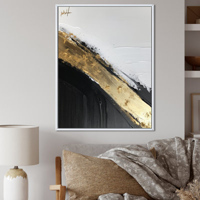 «Geometric Essence Minimal Abstract Gold Paint I», reproduction d'art sur toile