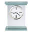 Horloge de table moderne et contemporaine Hightower, cadre en verre avec base étagée, cadran à chiffres romains, mouvement à quartz