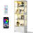 Minimalist Modern Style 5-Tier Glass Display Cabinet with LED Lights & Adjustable Shelves & 1 Drawer, Curio Cabinet for Home & Office-1915760924