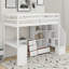 Lit mezzanine simple avec bureau et tiroirs-162865146
