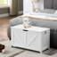 Banc blanc pour hall d'entrée, assemblage facile, grand intérieur, poignée en forme de U, support de rangement spacieux de 300 lb, attrait rétro, 2 charnières, option multi-usage rapide-275628051-275628052