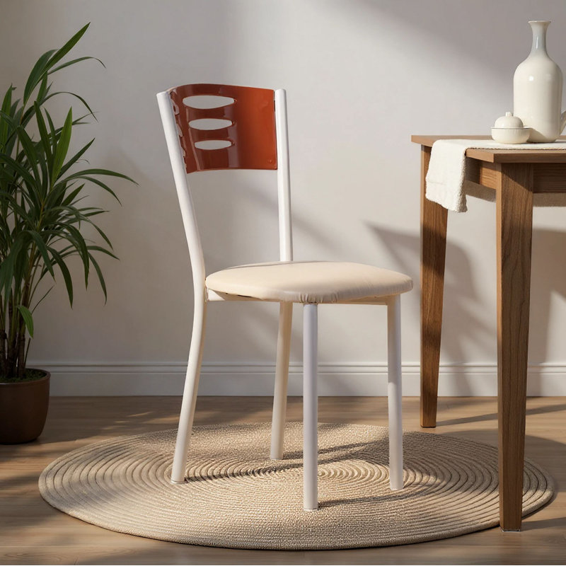 Ensemble de chaises modernes en similicuir (2 pièces), blanc et chrome, 15,7 x 33,1 x 33,1 pouces | Structure 100% métal, rembourrage en mousse de 17 po, capacité de 330 lb | Sièges élégants et confortables pour la maison ou le bureau