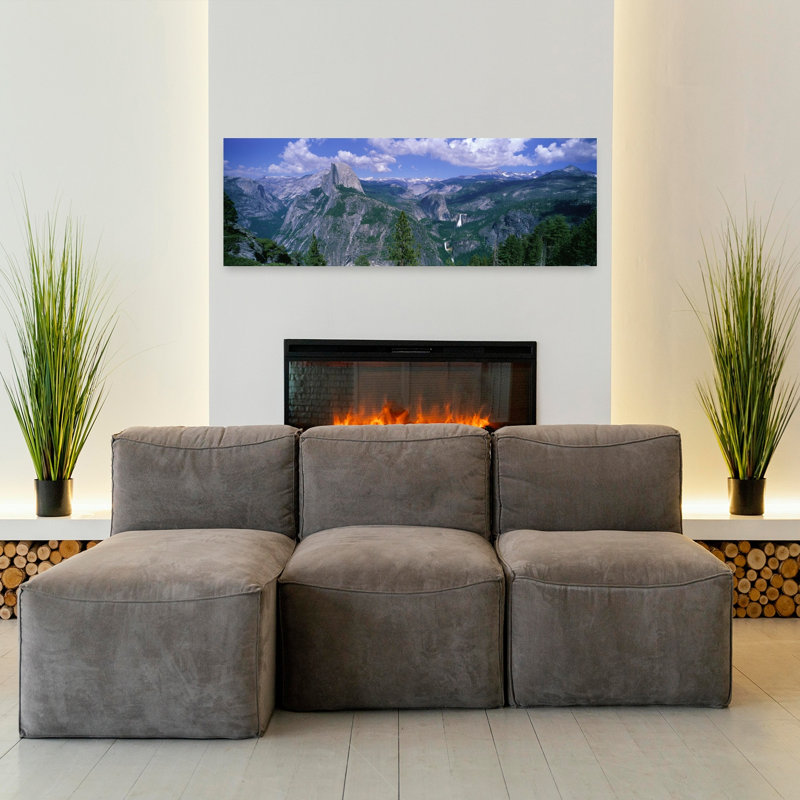 Nevada Fall And Half Dome Yosemite National Park California by Collezione Panoramica - Wrapped Canvas Panoramic Print