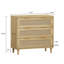 Armoire de rangement 31,5 po à 3 tiroirs avec tiroir en rotin, pour la chambre à coucher, le salon, la salle à manger et les couloirs