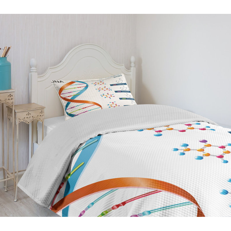 White Twin Kids Unisex Quilted Bedspread Set