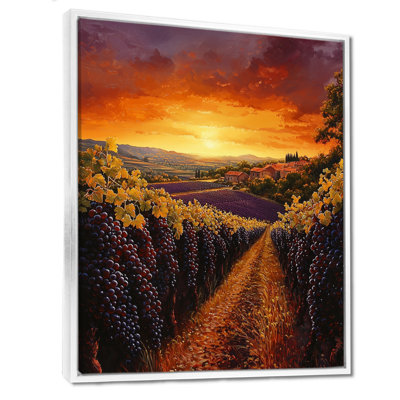 «Felty Sunset Over A California Vineyard II», art mural vignoble