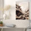 Toile abstraite abstraite brune et beige-133546732