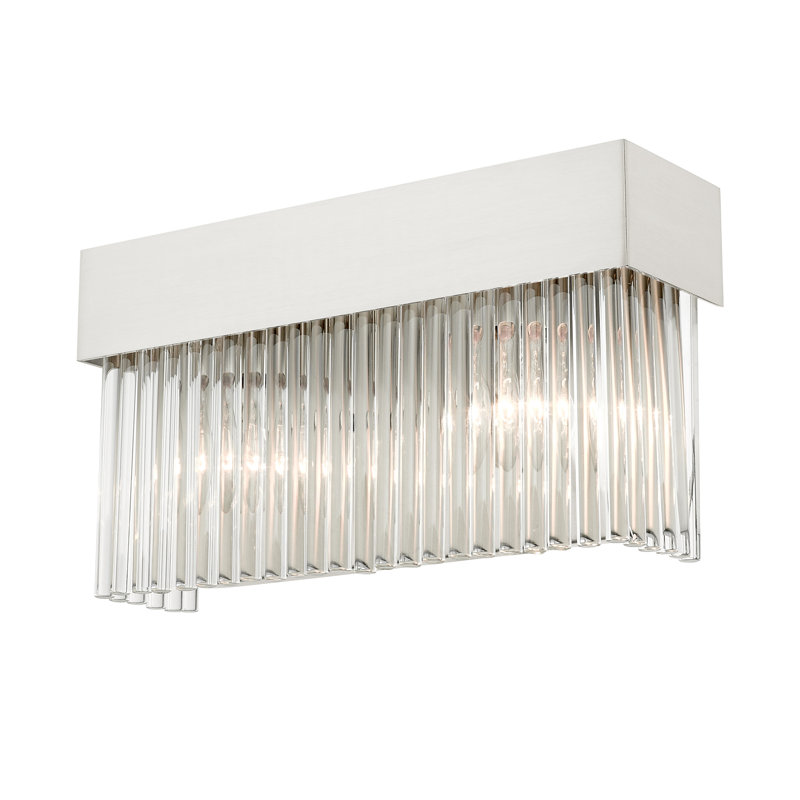 Barre d'éclairage de salle de bain 2 lumières à intensité variable Jodena, Nickel brossé
