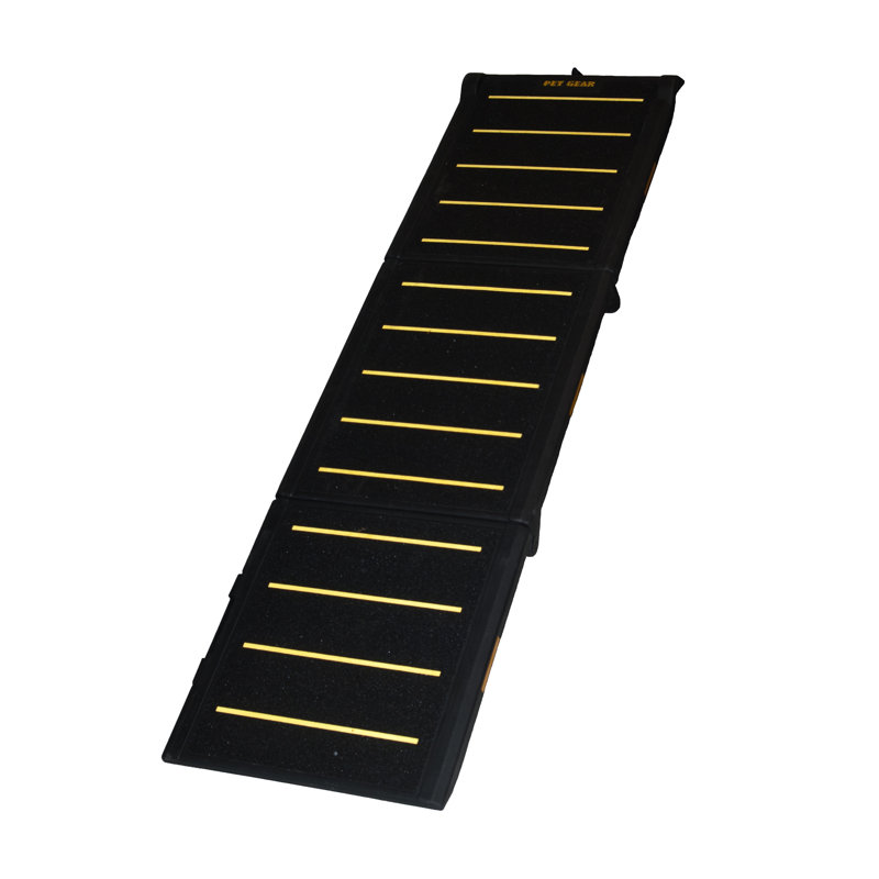 Black and Yellow Reflective Tri-Fold Pet Ramp