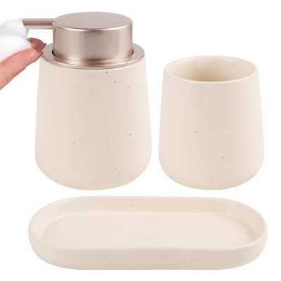 Modern 3‑Piece Foaming Bathroom Set Recycled Eco‑Clay