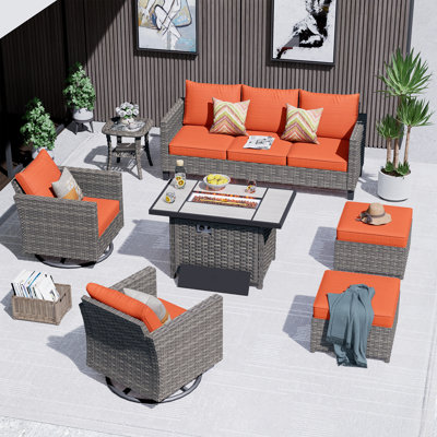 GRST Rattan Sofa Seating Group with Cushions