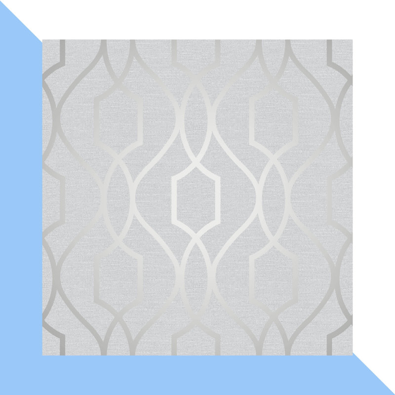 10m x 53cm Wallpaper Roll, Stone/Silver