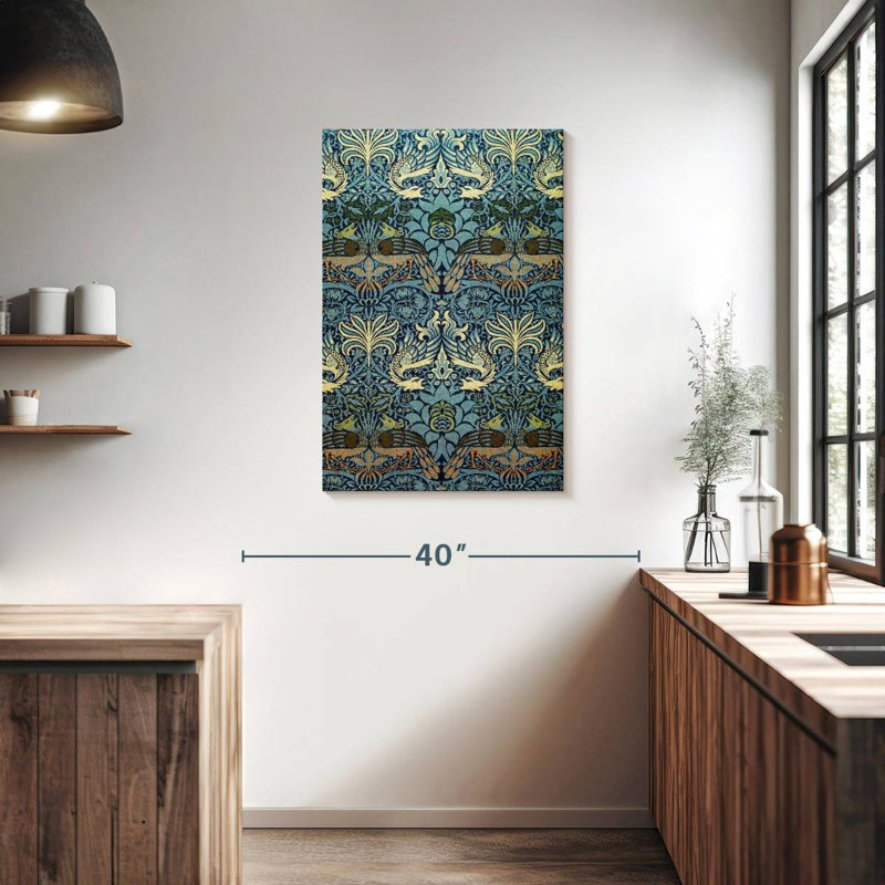 Kerner Peacock And Dragon, 36" H x 24" W