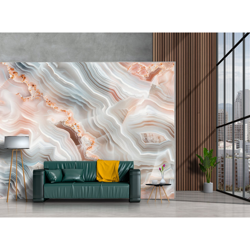 Murale Agate Stone, 100 po x 145 po, Peler et coller